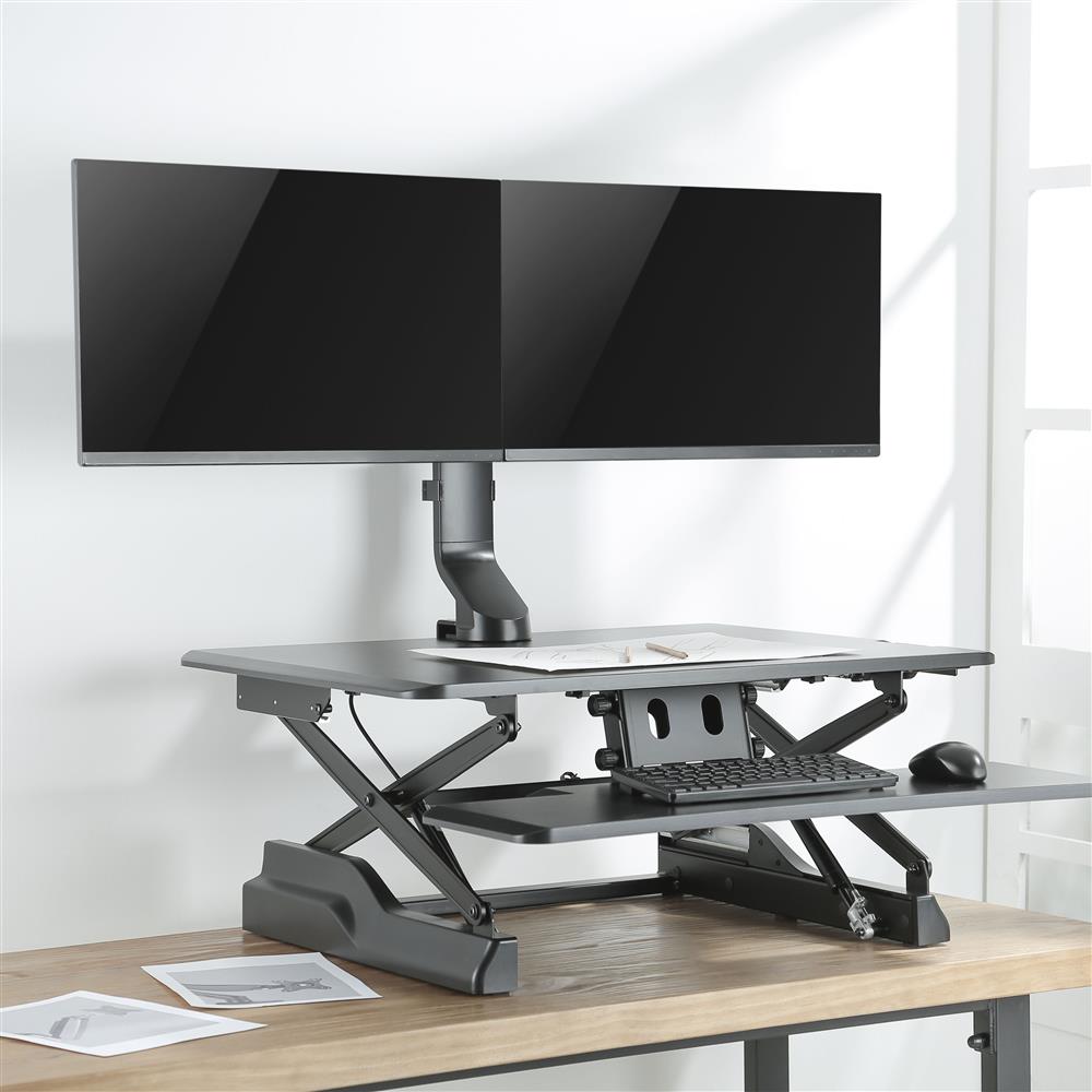 Brateck 17 27 Dual Monitor Desk Mount Sit Stand Workstation