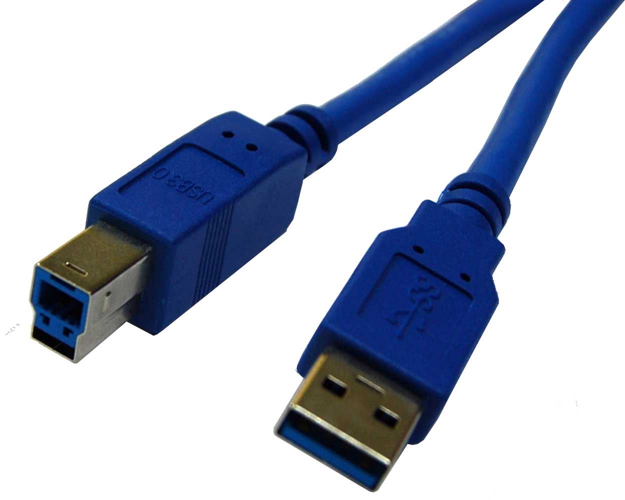 . DYNAMIX 5m USB 3.0 USBA Male to USBB Male Cable. Colour Blue