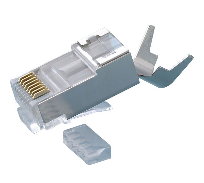 . PLATINUM TOOLS Cat6A Shielded Plug. 10G plug for Cat6A shielded cable.