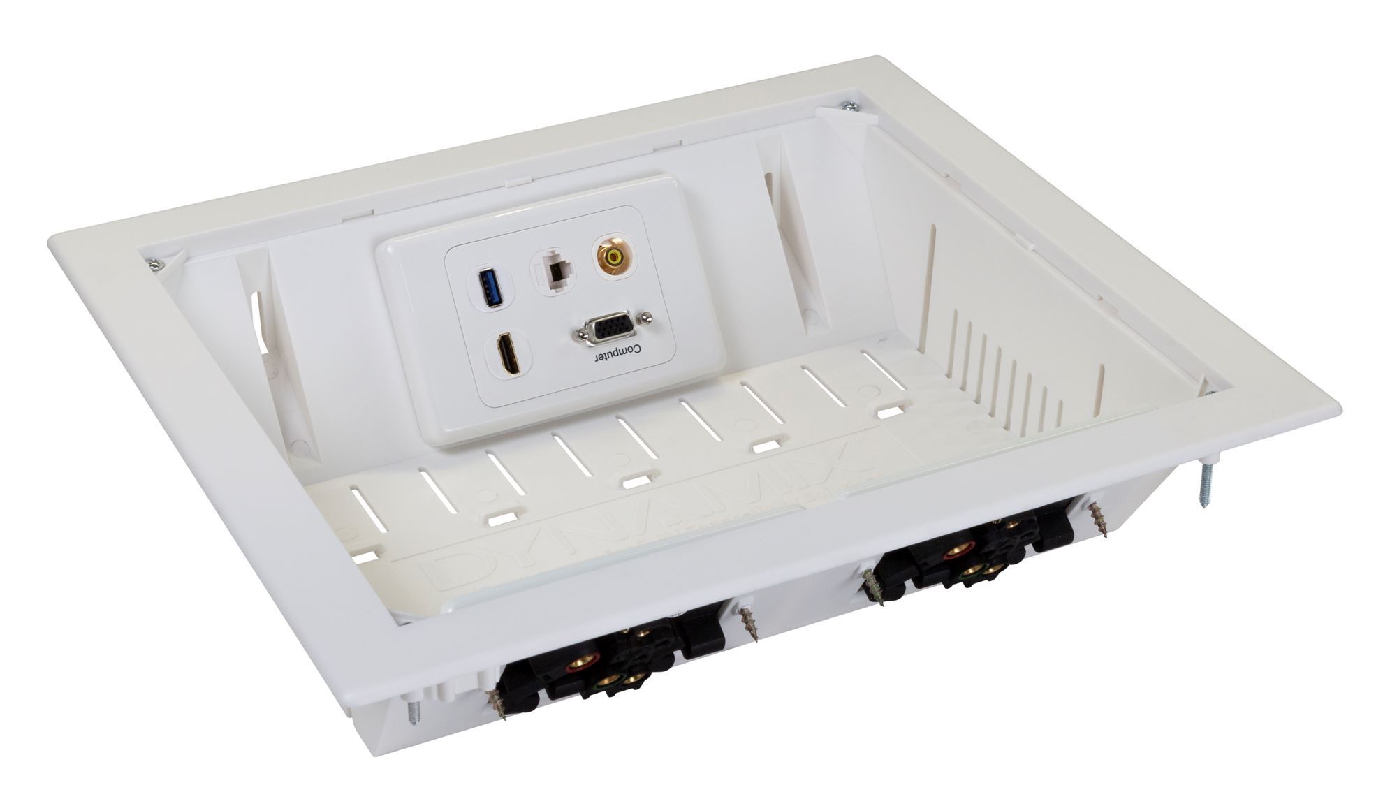 . DYNAMIX Recessed Entertainment Box Delivering AV, Data & Power in Wall