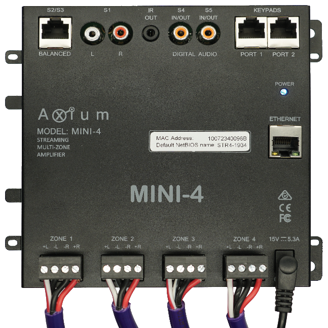 Axium Mini 4 Multiroom Streaming Amplifier 4 Powered Zones