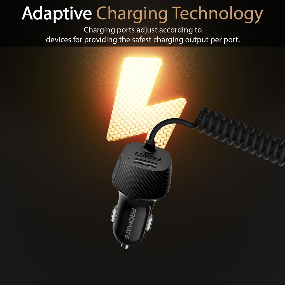 PROMATE Voltrip-i, Car USB & Lighting Charger