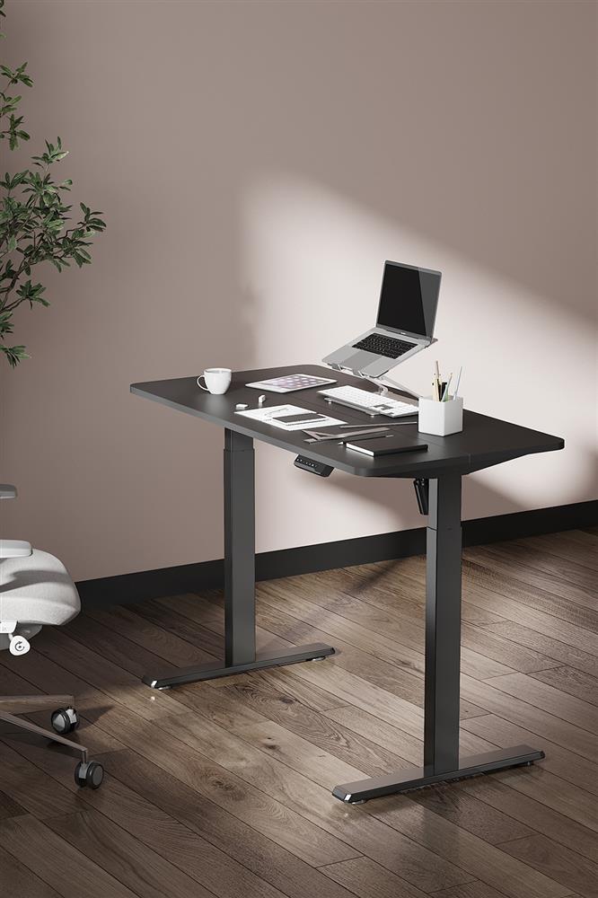 BRATECK Compact Single Motor Electric Sit Stand Desk with